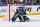 ST. LOUIS, MO - APRIL 02: St. Louis Blues goaltender Jordan Binnington (50) stops the puck that was rolling into him during a game between the Boston Bruins and the St. Louis Blues on April 02 2023, at the Enterprise Center in St. Louis MO (Photo by Rick Ulreich/Icon Sportswire via Getty Images)