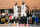 LOS ANGELES, CALIFORNIA - JULY 16: DeMar DeRozan and LeBron James smile on the court during the Drew League Pro-Am on July 16, 2022 in Los Angeles, California. (Photo by Cassy Athena/Getty Images)