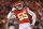 KANSAS CITY, MISSOURI - JANUARY 29: Frank Clark #55 of the Kansas City Chiefs reacts after a sack against the Cincinnati Bengals during the first quarter in the AFC Championship Game at GEHA Field at Arrowhead Stadium on January 29, 2023 in Kansas City, Missouri. (Photo by David Eulitt/Getty Images)