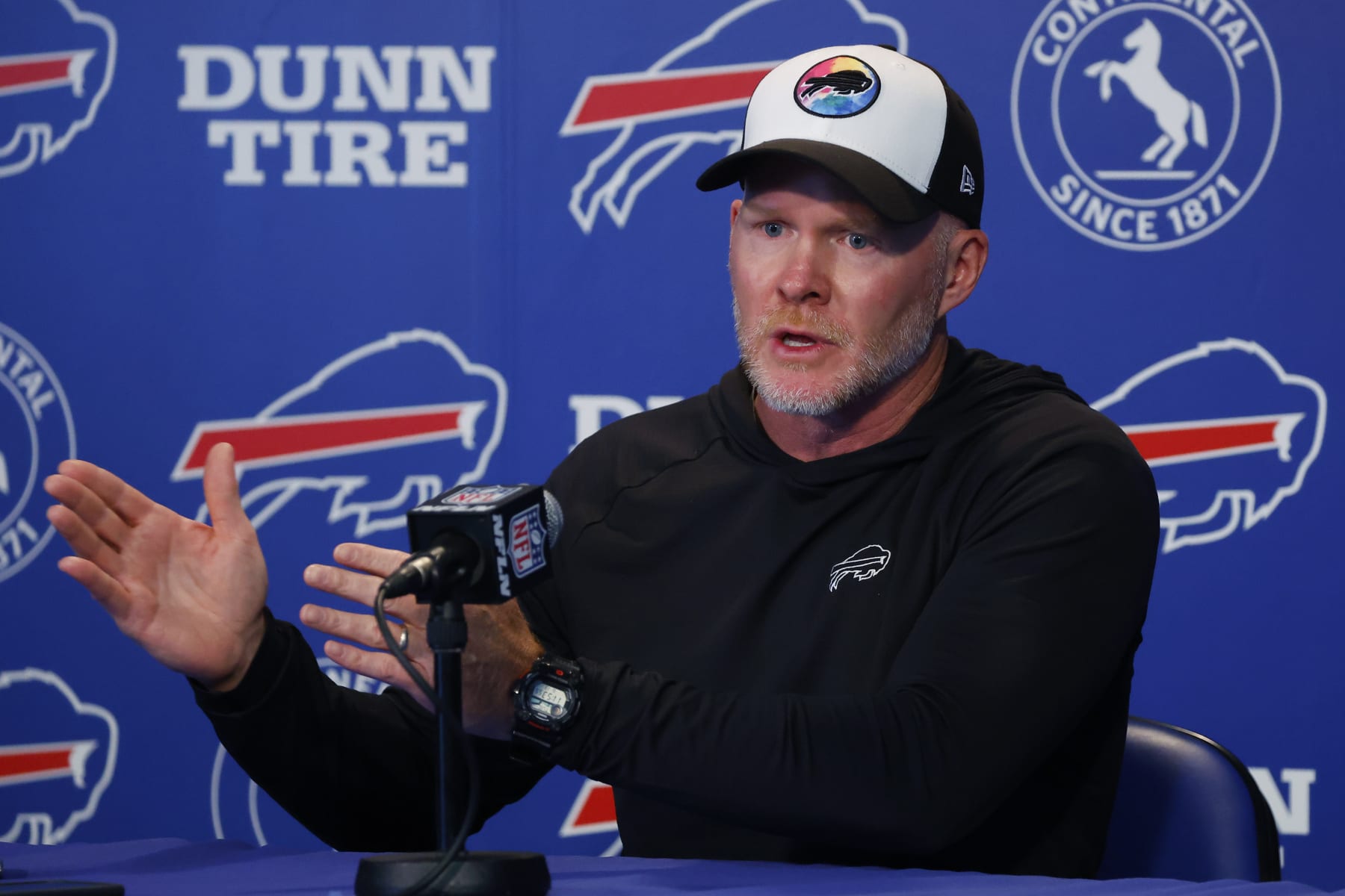 Buffalo Funds head coach Sean McDermott addresses the media sooner than NFL football instruct in Orchard Park, N.Y., Tuesday June 13, 2023. (AP Portray/Jeffrey T. Barnes)
