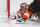 PHILADELPHIA, PA - MARCH 25: Carter Hart #seventy 9 of the Philadelphia Flyers covers up the puck against the Detroit Crimson Wings within the third length on the Wells Fargo Center on March 25, 2023 in Philadelphia, Pennsylvania. The Flyers defeated the Crimson Wings 3-0. (Photograph by Mitchell Leff/Getty Photos)