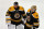 Boston, MA - April 30: Boston Bruins goalies Linus Ullmark and Jeremy Swayman after the game. The Bruins lost to the Florida Panthers, 4-3, in Game 7 of their Eastern Conference First Round Series. (Photo by John Tlumacki/The Boston Globe via Getty Images)