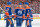 EDMONTON, CANADA - MAY 14 Connor McDavid #97, Leon Draisaitl #29 and Evan Bouchard #2 of the Edmonton Oilers have a discussion during a stoppage in play in Game Six of the Second Round of the 2023 Stanley Cup Playoffs against the Vegas Golden Knights at Rogers Place on May 14, 2023, in Edmonton, Alberta, Canada. (Photo by Andy Devlin/NHLI via Getty Images)