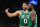 BOSTON, MASSACHUSETTS - MAY 25: Jayson Tatum #0 talks with Jaylen Brown #7 of the Boston Celtics against the Miami Heat during the fourth quarter in game five of the Eastern Conference Finals at TD Garden on May 25, 2023 in Boston, Massachusetts. NOTE TO USER: User expressly acknowledges and agrees that, by downloading and or using this photograph, User is consenting to the terms and conditions of the Getty Images License Agreement. (Photo by Maddie Meyer/Getty Images)