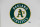 OAKLAND, CA - JULY 02: Detailed view of an Oakland Athletics logo during a regular season game against the Chicago White Sox on July 2, 2023, at RingCentral Coliseum in Oakland, CA. (Photo by Brandon Sloter/Icon Sportswire via Getty Images)