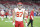 GLENDALE, ARIZONA - AUGUST 19: Travis Kelce #87 of the Kansas City Chiefs reacts as he warms up prior to an NFL preseason football game between the Arizona Cardinals and the Kansas City Chiefs at State Farm Stadium on August 19, 2023 in Glendale, Arizona. (Photo by Michael Owens/Getty Images)