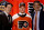 NASHVILLE, TENNESSEE - JUNE 28: Matvei Michkov stands onstage with general manager Daniel Briere and Keith Jones after being selected seventh overall by the Philadelphia Flyers the 2023 Upper Deck NHL Draft - Round One at Bridgestone Arena on June 28, 2023 in Nashville, Tennessee. (Photo by Dave Sandford/NHLI via Getty Images)