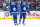 TORONTO, ON - MAY 2: Auston Matthews #34 and Morgan Rielly #44 of the Toronto Maple Leafs look on against the Florida Panthers during the first period in Game One of the Second Round of the 2023 Stanley Cup Playoffs at the Scotiabank Arena on May 2, 2023 in Toronto, Ontario, Canada. (Photo by Mark Blinch/NHLI via Getty Images)