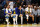 SAN FRANCISCO, CALIFORNIA - DECEMBER 28: Klay Thompson #11, Dario Saric #20 and Stephen Curry #30 of the Golden State Warriors sit on the bench during the closing minutes of their loss to the Miami Heat in the second half at Chase Center on December 28, 2023 in San Francisco, California. NOTE TO USER: User expressly acknowledges and agrees that, by downloading and or using this photograph, User is consenting to the terms and conditions of the Getty Images License Agreement.  (Photo by Ezra Shaw/Getty Images)