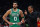 ATLANTA, GEORGIA - APRIL 23:  Head coach Joe Mazzulla of the Boston Celtics converses with Jayson Tatum #0 during the first quarter of Game Four of the Eastern Conference First Round Playoffs against the Atlanta Hawks at State Farm Arena on April 23, 2023 in Atlanta, Georgia. NOTE TO USER: User expressly acknowledges and agrees that, by downloading and or using this photograph, User is consenting to the terms and conditions of the Getty Images License Agreement.  (Photo by Kevin C. Cox/Getty Images)