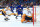 BUFFALO, NY - MARCH 21: Casey Mittelstadt #37 of the Buffalo Sabres is defended b y Juuse Saros #74 of the Nashville Predators during an NHL game on March 21, 2023 at KeyBank Center in Buffalo, New York. (Photo by Bill Wippert/NHLI via Getty Images)