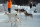 STRATENÁ, SLOVAKIA - JANUARY 28: Husky dogs wait in a makeshift enclosure before the beginning of the second day of the 2nd International Dog Sled Championship at Snow Park Ladová near Stratená, Slovakia on 28 January 2024. (Photo by Robert Nemeti/Anadolu via Getty Images)