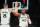 BOSTON, MASSACHUSETTS - FEBRUARY 04: Al Horford #42 and Kristaps Porzingis #8 of the Boston Celtics celebrate after a basket at TD Garden on February 04, 2024 in Boston, Massachusetts. NOTE TO USER: User expressly acknowledges and agrees that, by downloading and or using this photograph, User is consenting to the terms and conditions of the Getty Images License Agreement. (Photo by Paul Rutherford/Getty Images)