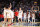 SALT LAKE CITY, UTAH - MARCH 21: The Dayton Flyers celebrate defeating the Nevada Wolf Pack 63-60 in the first round of the NCAA Men’s Basketball Tournament at Delta Center on March 21, 2024 in Salt Lake City, Utah. (Photo by Christian Petersen/Getty Images)