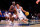 NEW YORK, NEW YORK - MARCH 24: Jared McCain #0 of the Duke Blue Devils is defended by Xavier Brown #0 of the James Madison Dukes during the first half of the game during the second round of the NCAA Men’s Basketball Tournament at Barclays Center on March 24, 2024 in New York City. (Photo by Jamie Schwaberow/NCAA Photos via Getty Images)