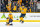 NASHVILLE, TENNESSEE - MARCH 26: Gustav Nyquist #14 celebrates his power play goal with Filip Forsberg #9 of the Nashville Predators against the Vegas Golden Knights during an NHL game at Bridgestone Arena on March 26, 2024 in Nashville, Tennessee. (Photo by John Russell/NHLI via Getty Images)