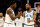 MINNEAPOLIS, MINNESOTA - MARCH 31: Mike Conley #10 and Anthony Edwards #5 of the Minnesota Timberwolves celebrate in the first quarter against the Chicago Bulls at Target Center on March 31, 2024 in Minneapolis, Minnesota. NOTE TO USER: User expressly acknowledges and agrees that, by downloading and or using this photograph, User is consenting to the terms and conditions of the Getty Images License Agreement. (Photo by David Berding/Getty Images)