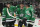 DALLAS, TEXAS - MARCH 22: Joe Pavelski #16 of the Dallas Stars is congratulated by Jason Robertson #21 and Roope Hintz #24 after scoring a goal during the first period against the Pittsburgh Penguins at American Airlines Center on March 22, 2024 in Dallas, Texas. (Photo by Sam Hodde/Getty Images)