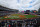 BRONX, NY - APRIL 05: A general view of a large American Flag and the New York Yankees and Toronto Blue Jays lined up during the National Anthem on April 5, 2024 at Yankee Stadium in the Bronx, New York. (Photo by Rich Graessle/Icon Sportswire via Getty Images)