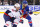 NEW YORK, NY - APRIL 21: Washington Capitals Right Wing T.J. Oshie (77) skates against New York Rangers Defenseman Erik Gustafsson (56) during the third period of the National Hockey League Stanley Cup Playoffs Eastern Conference First Round game between the Washington Capitals and the New York Rangers on April 21, 2024 at Madison Square Garden in New York, NY. (Photo by Joshua Sarner/Icon Sportswire via Getty Images)