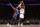 NEW YORK, NY - FEBRUARY 3: LeBron James #23 of the Los Angeles Lakers three point basket during the game against the New York Knicks on February 3, 2024 at Madison Square Garden in New York City, New York. NOTE TO USER: User expressly acknowledges and agrees that, by downloading and or using this photograph, User is consenting to the terms and conditions of the Getty Images License Agreement. Mandatory Copyright Notice: Copyright 2024 NBAE (Photo by Nathaniel S. Butler/NBAE via Getty Images)