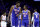 PHILADELPHIA, PENNSYLVANIA - JANUARY 15: Joel Embiid #21 and Tyrese Maxey #0 of the Philadelphia 76ers speak during the first quarter against the Houston Rockets at the Wells Fargo Center on January 15, 2024 in Philadelphia, Pennsylvania. NOTE TO USER: User expressly acknowledges and agrees that, by downloading and or using this photograph, User is consenting to the terms and conditions of the Getty Images License Agreement. (Photo by Tim Nwachukwu/Getty Images)