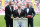 RIJEKA, CROATIA - JUNE 3: American football coach with Croatian origin Bill Belichick (C) who won eight Super Bowl titles gave Croatian Football Federation a NFL ball, while CFF gave him the jersey at an International Friendly match between Croatia and North Macedonia at Stadion HNK Rijeka on June 3, 2024 in Rijeka, Croatia. (Photo by Matija Habljak/Pixsell/MB Media/Getty Images)