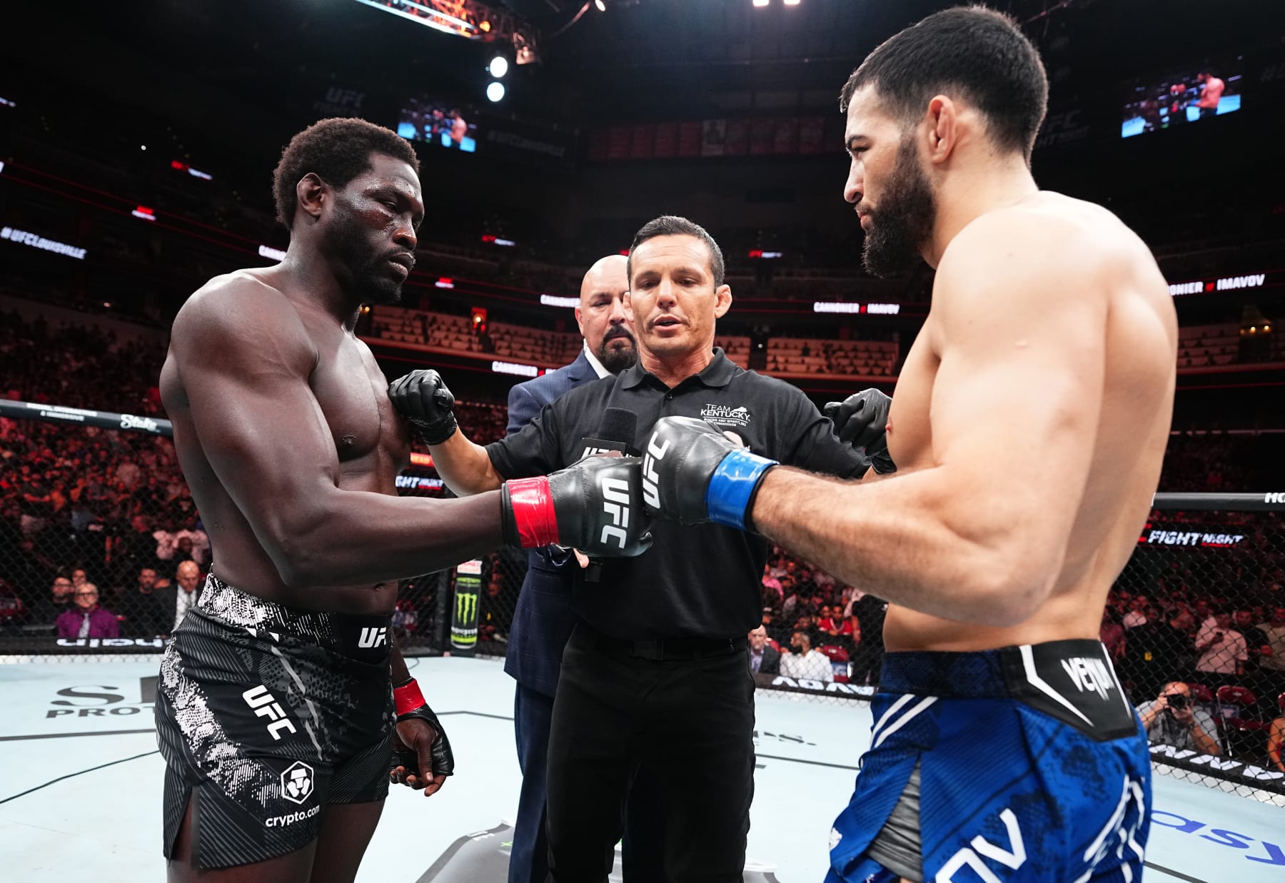 Jared Cannonier and Nassourdine Imavov prepare to face off.