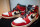 NEW YORK, NEW YORK - NOVEMBER 30: Signed Michael Jordan Nike 1985 'Player Sample' Air Jordan 1s is on display during a press preview at Sotheby's on November 30, 2022 in New York City. They are expected to be auctioned for $100,000 - 200,000. (Photo by Alexi Rosenfeld/Getty Images)
