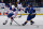 ST. LOUIS, MO - APRIL 1: Justin Faulk #72 of the St. Louis Blues defends against Warren Foegele #37 of the Edmonton Oilers on April 1, 2024 at the Enterprise Center in St. Louis, Missouri. (Photo by Scott Rovak/NHLI via Getty Images)