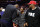 LOS ANGELES, CA - MARCH 13:  Kendrick Lamar (C) greets LeBron James at a basketball game between the Cleveland Cavaliers and the Los Angeles Clippers at Staples Center on March 13, 2016 in Los Angeles, California.  (Photo by Noel Vasquez/GC Images)