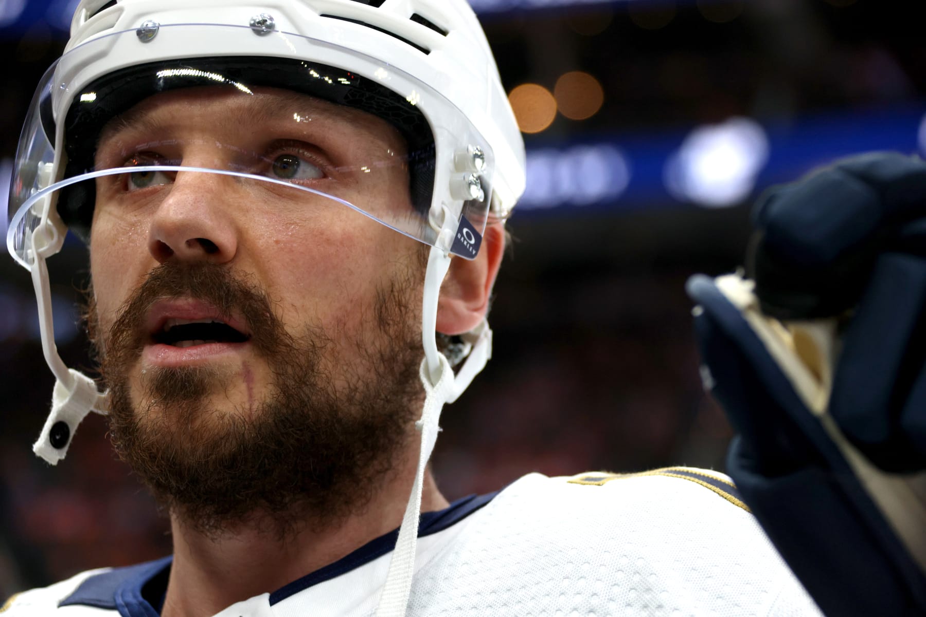 EDMONTON, ALBERTA - JUNE 13: Sam Reinhart #13 of the Florida Panthers is seen on the ice during warm ups before Game Three of the 2024 Stanley Cup Final between the Florida Panthers and the Edmonton Oilers at Rogers Place on June 13, 2024 in Edmonton, Alberta.  (Photo by Dave Sandford/NHLI via Getty Images)