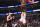 CHICAGO, ILLINOIS - APRIL 17: Clint Capela #15 of the Atlanta Hawks dunks the ball against Nikola Vucevic #9 of the Chicago Bulls in the first half during the play-in tournament on April 17, 2024 at United Center in Chicago, Illinois. NOTE TO USER: User expressly acknowledges and agrees that, by downloading and or using this photograph, User is consenting to the terms and conditions of the Getty Images License Agreement. (Photo by Jamie Sabau/Getty Images)