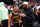 HOUSTON, TEXAS - MARCH 28: Bronny James #6 of the West team talks to Lebron James of the Los Angeles Lakers after the 2023 McDonald's High School Boys All-American Game at Toyota Center on March 28, 2023 in Houston, Texas. (Photo by Alex Bierens de Haan/Getty Images)