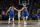 SAN FRANCISCO, CA - APRIL 2: Stephen Curry #30 and Klay Thompson #11 of the Golden State Warriors high five during the game against the Dallas Mavericks on April 2, 2024 at Chase Center in San Francisco, California. NOTE TO USER: User expressly acknowledges and agrees that, by downloading and or using this photograph, user is consenting to the terms and conditions of Getty Images License Agreement. Mandatory Copyright Notice: Copyright 2024 NBAE (Photo by Noah Graham/NBAE via Getty Images)