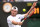 LONDON, ENGLAND - JULY 03: Tommy Paul of United States plays a backhand against Otto Virtanen of Finland in the Gentlemen's Singles second round match during day three of The Championships Wimbledon 2024 at All England Lawn Tennis and Croquet Club on July 03, 2024 in London, England. (Photo by Mike Hewitt/Getty Images)