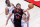 Jontay Porter C of Toronto Raptors fights for a rebound with Lindy Waters III R of Oklahoma City Thunder during the 2023-2024 NBA regular season game between Toronto Raptors and Oklahoma City Thunder in Toronto, Canada, March 22, 2024. (Photo by Zou Zheng/Xinhua via Getty Images)