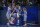 Greece's Giannis Antetokoumpo reacts with his children as he celebrates the win at the end of the final game of the FIBA Olympic Qualifying Tournament between Croatia and Greece to be qualified for the Paris 2024 Olympics and Paralympics games, at the Peace and Friendship Stadium in Athens on July 7, 2024. (Photo by Aris MESSINIS / AFP) (Photo by ARIS MESSINIS/AFP via Getty Images)