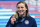 Gold medallist US' Katie Ledecky celebrates during the podium ceremony of the women's 1500m freestyle swimming event during the Paris 2024 Olympic Games at the Paris La Defense Arena in Nanterre, west of Paris, on July 31, 2024. (Photo by Oli SCARFF / AFP) (Photo by OLI SCARFF/AFP via Getty Images)