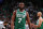 BOSTON, MA - JUNE 17: Jaylen Brown #7 of the Boston Celtics looks on during the game against the Dallas Mavericks during Game 5 of the 2024 NBA Finals on June 17, 2024 at the TD Garden in Boston, Massachusetts. NOTE TO USER: User expressly acknowledges and agrees that, by downloading and or using this photograph, User is consenting to the terms and conditions of the Getty Images License Agreement. Mandatory Copyright Notice: Copyright 2024 NBAE (Photo by Nathaniel S. Butler/NBAE via Getty Images)
