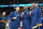 Gold medallists (From L) USA's #04 Stephen Curry, USA's #06 LeBron James and USA's #07 Kevin Durant pose after the men's Gold Medal basketball match between France and USA during the Paris 2024 Olympic Games at the Bercy Arena in Paris on August 10, 2024. (Photo by Damien MEYER / AFP) (Photo by DAMIEN MEYER/AFP via Getty Images)