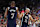 PARIS, FRANCE – AUGUST 10: Kevin Durant #7 and Devin Booker #15 of Team USA celebrate after their victory against Team France during the Men's Gold Medal game between Team France and Team USA on Day 15 of the Paris 2024 Olympic Games at Bercy Arena on August 10, 2024 in Paris, France. (Photo by Gregory Shamus/Getty Images)