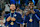 Gold medalists Stephen Curry (left) and Anthony Edwards (right) pose on the podium after the men's basketball gold medal game between France and the United States during the Paris 2024 Olympic Games at the Bercy Arena in Paris on August 10, 2024. (Photo by Damien MEYER / AFP) (Photo by DAMIEN MEYER/AFP via Getty Images)