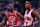 AUBURN HILLS, MI - 1989: Isiah Thomas #11 of the Detroit Pistons takes a moment to catch his breath with Michael Jordan #23 of the Chicago Bulls during a break in the action at an NBA game at The Palace circa 1989 in Auburn Hills, Michigan. NOTE TO USER: User expressly acknowledges and agrees that by downloading and/or using this photo, user agrees to the terms and conditions of the Getty Images License Agreement. Mandatory Copyright Notice: Copyright 1989 NBAE (Photo by Andrew D. Bernstein/NBAE via Getty Images)