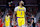 NEW ORLEANS, LOUISIANA - APRIL 16: D'Angelo Russell #1 of the Los Angeles Lakers celebrates during the first half of a game against the New Orleans Pelicans at the Smoothie King Center on April 16, 2024 in New Orleans, Louisiana. NOTE TO USER: User expressly acknowledges and agrees that, by downloading and or using this Photograph, user is consenting to the terms and conditions of the Getty Images License Agreement. (Photo by Jonathan Bachman/Getty Images)