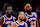 WASHINGTON, DC - JANUARY 13: Julius Randle #30, Jalen Brunson #11, and Mitchell Robinson #23 of the New York Knicks look on in the second half against the Washington Wizards at Capital One Arena on January 13, 2023 in Washington, DC. NOTE TO USER: User expressly acknowledges and agrees that, by downloading and or using this photograph, User is consenting to the terms and conditions of the Getty Images License Agreement. (Photo by Rob Carr/Getty Images)