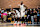 LOS ANGELES, CALIFORNIA - JULY 16: DeMar DeRozan and LeBron James wait for the ball on the court during the Drew League Pro-Am on July 16, 2022 in Los Angeles, California. (Photo by Cassy Athena/Getty Images)