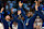 TOPSHOT - Gold medallists USA's #04 Stephen Curry (L), USA's #06 LeBron James and teammates celebrate on the podium after the men's Gold Medal basketball match between France and USA during the Paris 2024 Olympic Games at the Bercy  Arena in Paris on August 10, 2024. (Photo by Aris MESSINIS / AFP) (Photo by ARIS MESSINIS/AFP via Getty Images)