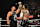 CALGARY, CANADA - SEPTEMBER 9: WWE Intercontinental Champion Bron Breakker (L) faces off with Jey Uso after Uso won his fatal-4-way match to become the #1 contender for the Intercontinental title during Monday Night RAW at the Scotiabank Saddledome on September 9, 2024 in Calgary, Canada.  (Photo by WWE/Getty Images)