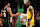 BOSTON, MASSACHUSETTS - JANUARY 28: Jayson Tatum #0 of the Boston Celtics and LeBron James #6 of the Los Angeles Lakers shake hands during overtime at TD Garden on January 28, 2023 in Boston, Massachusetts. The Celtics defeated the Lakers 125-121. (Photo by Maddie Meyer/Getty Images)